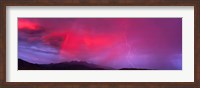 Framed Sunset With Lightning And Rainbow Four Peaks Mountain AZ
