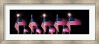 Framed US Flags And Fireworks