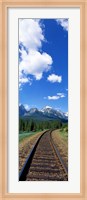 Framed Rail Road Tracks Banff National Park Alberta Canada