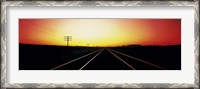 Framed Santa Fe Railroad Tracks, Daggett, California, USA