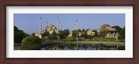 Framed Garden in front of a mosque, Blue Mosque, Istanbul, Turkey