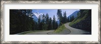 Framed Empty road passing through mountains, Bernese Oberland, Switzerland