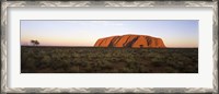 Framed Landscape with sandstone formation at dusk, Uluru, Uluru-Kata Tjuta National Park, Northern Territory, Australia