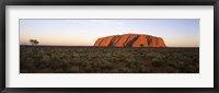 Framed Landscape with sandstone formation at dusk, Uluru, Uluru-Kata Tjuta National Park, Northern Territory, Australia