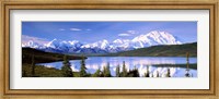 Framed Snow Covered Mountains, Wonder Lake, Denali National Park, Alaska