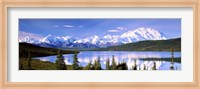 Framed Snow Covered Mountains, Wonder Lake, Denali National Park, Alaska