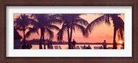 Framed Sunset on the beach, Miami Beach, Florida, USA