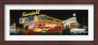 Framed Neon sign lit up at night, Oktoberfest, Munich, Bavaria, Germany