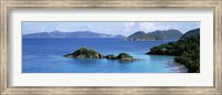 Framed US Virgin Islands, St. John, Trunk Bay, Rock formation in the sea