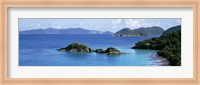 Framed US Virgin Islands, St. John, Trunk Bay, Rock formation in the sea