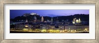 Framed Austria, Salzburg, Salzach River at dusk