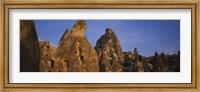 Framed Rock formations on a landscape, Uchisar, Cappadocia, Anatolia, Turkey