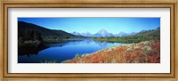 Framed Reflection of mountain in a river, Oxbow Bend, Teton Range, Grand Teton National Park, Wyoming, USA
