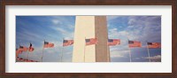 Framed Washington Monument Washington and flags DC