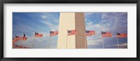 Framed Washington Monument Washington and flags DC