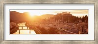 Framed Austria, Salzburg, Sunrise over Salzach River
