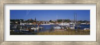Framed Boats docked at the harbor, Flensburg Harbor, Munsterland, Germany