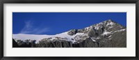 Framed Low angle view of snow on a mountain, Darran Mountains, Fiordland National Park, South Island New Zealand, New Zealand