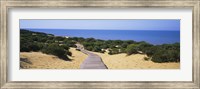 Framed Boardwalk on the beach, Cuesta De Maneli, Donana National Park, Huelva Province, Spain