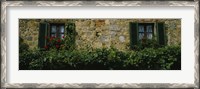Framed Flowers on a window, Monteriggioni, Tuscany, Italy