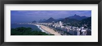 Framed Aerial view of Copacabana Beach, Rio De Janeiro, Brazil
