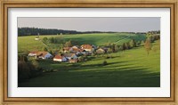 Framed Switzerland, Jura Mountains, La Bosse, High angle view of cottages in a valley