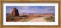 Framed Road Courthouse Towers Arches National Park Moab UT USA