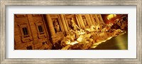 Framed Fountain lit up at night, Trevi Fountain, Rome, Italy
