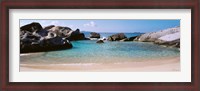 Framed British Virgin Islands, Virgin Gorda, The Baths, Rock formation in the sea