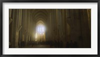 Framed Group of people in the hallway of a cathedral, Alcobaca, Portugal