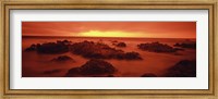 Framed Foggy beach at dusk, Pebble Beach, Monterey County, California, USA