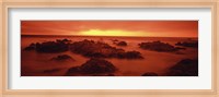 Framed Foggy beach at dusk, Pebble Beach, Monterey County, California, USA