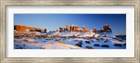 Framed Rock formations on a landscape, Arches National Park, Utah, USA