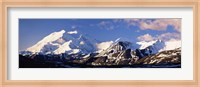 Framed Mountain covered with snow, Alaska Range, Denali National Park, Alaska, USA