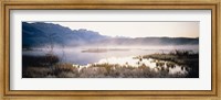 Framed Lake with mountains in the background, Canadian Rockies, Alberta, Canada
