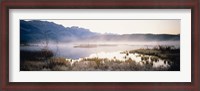 Framed Lake with mountains in the background, Canadian Rockies, Alberta, Canada