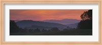 Framed Fog over hills, Caledonia County, Vermont, New England, USA
