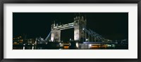 Framed Bridge lit up at night, Tower Bridge, London, England