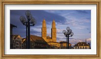 Framed Low angle view of a church, Grossmunster, Zurich, Switzerland