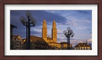 Framed Low angle view of a church, Grossmunster, Zurich, Switzerland
