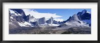 Framed Snow Covered Peaks,Torres Del Paine National Park, Patagonia, Chile