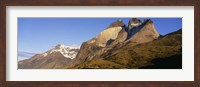 Framed Low angle view of a mountain range, Torres Del Paine National Park, Patagonia, Chile