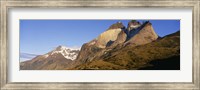 Framed Low angle view of a mountain range, Torres Del Paine National Park, Patagonia, Chile