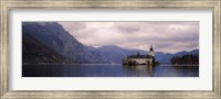 Framed Fort on an island in a lake, Schloss Ort, Traunsee, Gmunden, Upper Austria, Austria