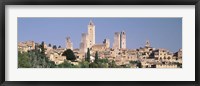 Framed Italy, Tuscany, Towers of San Gimignano, Medieval town