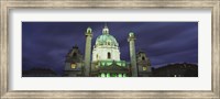 Framed Facade of St. Charles Church at Night, Austria