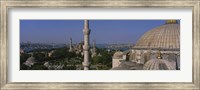 Framed View of a mosque, St. Sophia, Hagia Sophia, Mosque of Sultan Ahmet I, Blue Mosque, Sultanahmet District, Istanbul, Turkey