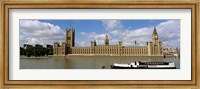 Framed Houses Of Parliament, Water And Boat, London, England, United Kingdom