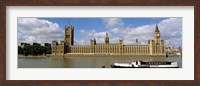 Framed Houses Of Parliament, Water And Boat, London, England, United Kingdom