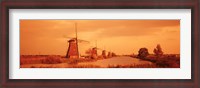 Framed Windmills in Holland (Sepia)
